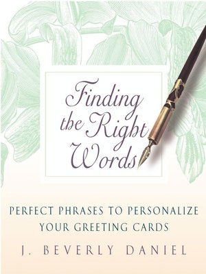 cover image of Finding the Right Words